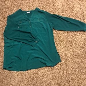 Teal Calvin Klein Blouse, Size 2XL